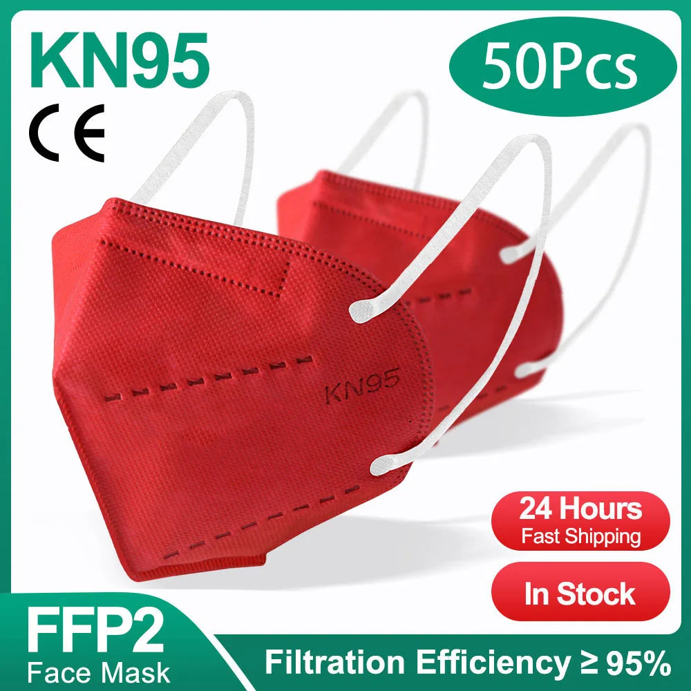 10-200Pcs FFP2 Masks kn95 Mascarillas KN95 Face Mask Filter 5Layers mascarillas quirurgicas homologadas Reusable Black FFP2 Mask