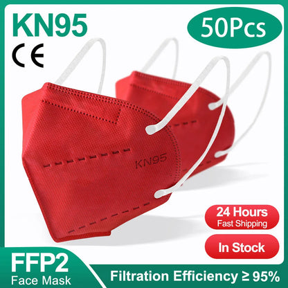 10-200Pcs FFP2 Masks kn95 Mascarillas KN95 Face Mask Filter 5Layers mascarillas quirurgicas homologadas Reusable Black FFP2 Mask