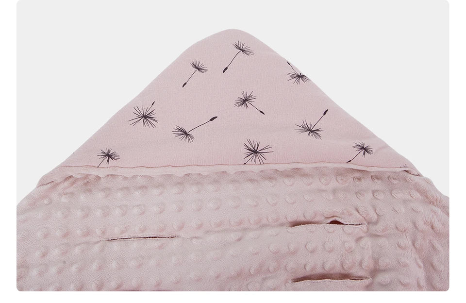 Newborn Baby Blanket In Baby Car Seat Basket 0-3 Months Swaddle Wrap With Windproof Hooded For Outside Travel Boys Girls