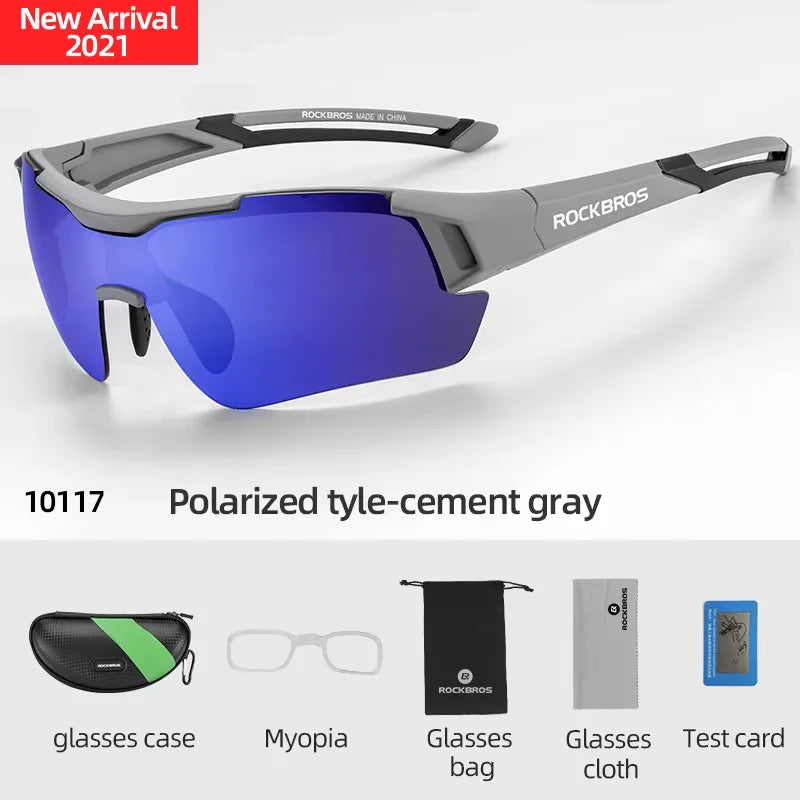 ROCKBROS Polarized Cycling Glasses Bike Polarized Glasses Outdoor Sports MTB Bicycle Sunglasses Goggles Eyewear Myopia Frame