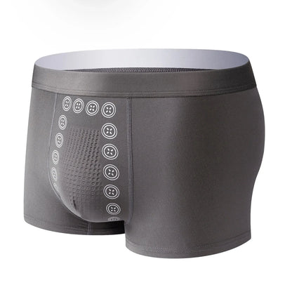 Men’s Boxer Shorts Non-Marking Mid Waist Anion Technology Comfort Underwear Breathable Massage Design Black Men’s Underpants