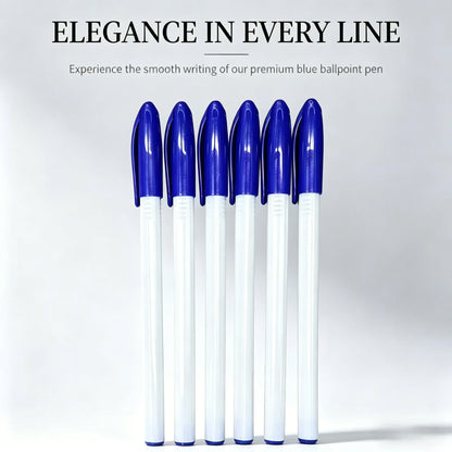 12/6pcs Blue Ballpoint Pen, 1.0mm Smooth Writing