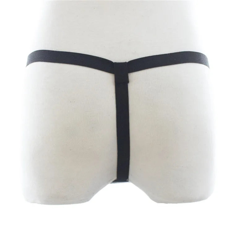 Erotic Underwear Thong PU Leather Male Chastity Panties Cock Penis Sleeve Ring Harness Straps BDSM Restraint  Belt for Men