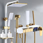 Gold Piano Digital Display Bathroom Shower Set Brass Bathroom Faucet Accessories Thermostatic Digital Bathroom Shower System