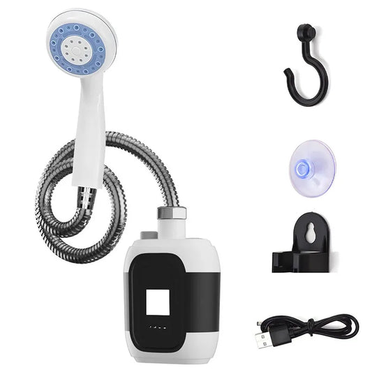 Electric Shower Pump Portable Rechargeable Waterproof Outdoor Camping Shower Kit With Light Booster Pump