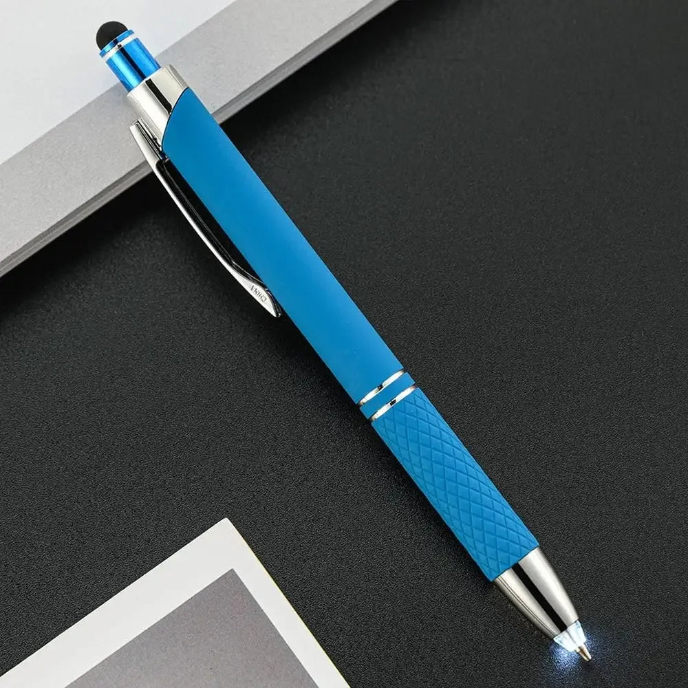 New 3in1 Multi-function Pen Capacitive Pen with LED Light 1.0mm Ballpoint Pen Stationery Screen Touch Gadgets Construction Tools