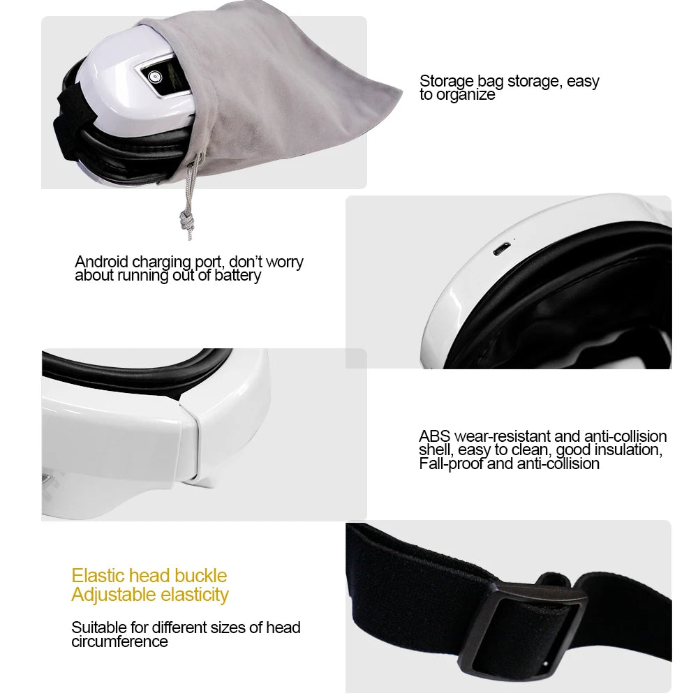 Eye Massage Device Vibration Airbag Pressure Eye Massager Bluetooth Music Relax Fatigue Eye Care Improve Sleep Tools Foldable