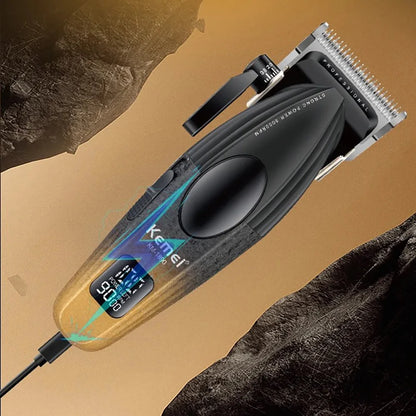 Kemei Professional Barber Hair Clippers Cordless Rechargeable Hair Trimmer Electric Men Hair Cutting Machine Metal Body 9000RPM