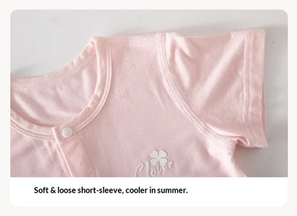 Baby Summer Short Sleeve Thin Air Conditioning Suit Breathable Cool Sensation Lightweight Jumpsuit for Crawling Infants