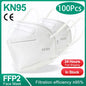 10-200Pcs FFP2 Masks kn95 Mascarillas KN95 Face Mask Filter 5Layers mascarillas quirurgicas homologadas Reusable Black FFP2 Mask