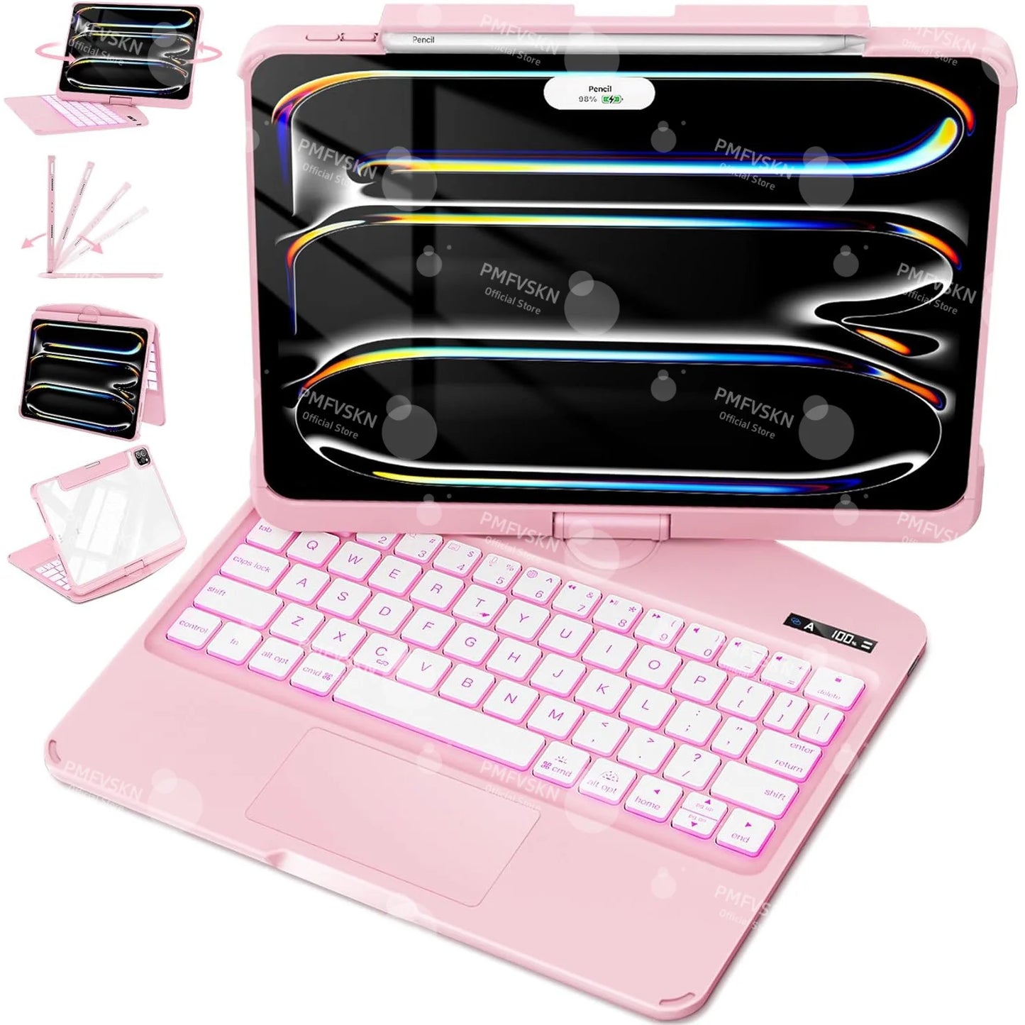 360° Rotate Magic Keyboard For iPad Pro 11 2024 2022 Air 4 5 6 7 For iPad 12.9 13 10th Generation 11th A16 2025 6th 5th 4th Gen