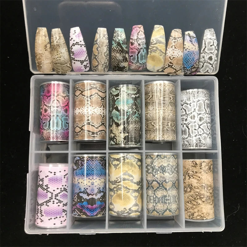 New Flower Nail Foils for Transfer Paper Stickers Floral Adhesive Fruit Nails Wraps Fish DIY Water Marble Nail Art Decorations
