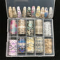 New Flower Nail Foils for Transfer Paper Stickers Floral Adhesive Fruit Nails Wraps Fish DIY Water Marble Nail Art Decorations