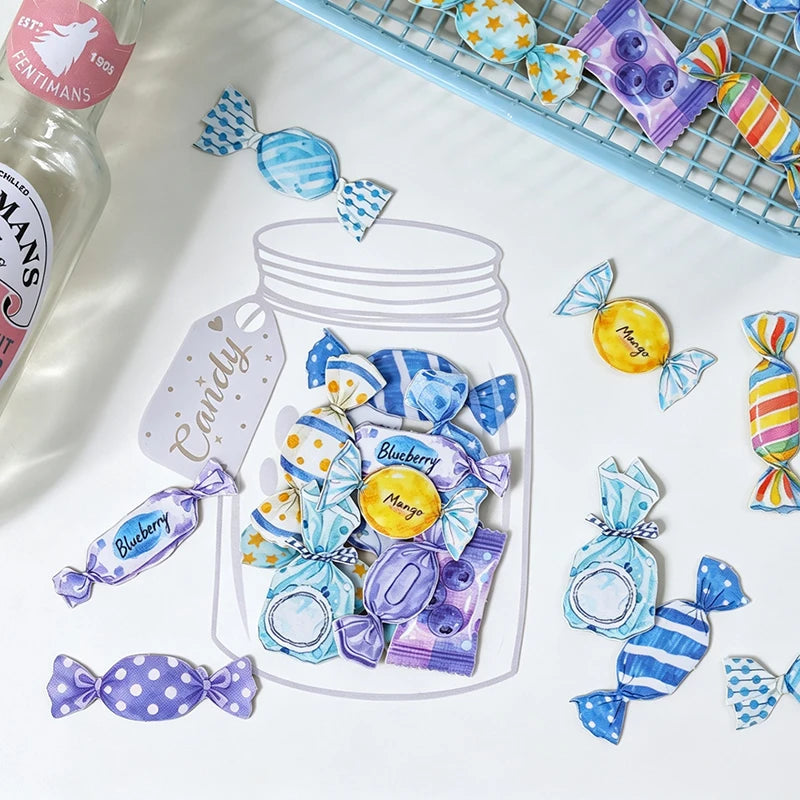 Candy Shaped Sticker Pack, Sweet Style Stickers for Junk Journal Decoration, Decorative Stickers for Water Cups, Photo Frames