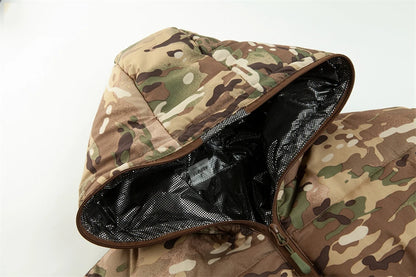 Winter Coat With Hoodie Mens Camouflage Tactical Jackets Outdoor Hooded Light Weight Thermal Reflective Windbreaker Men Clothing