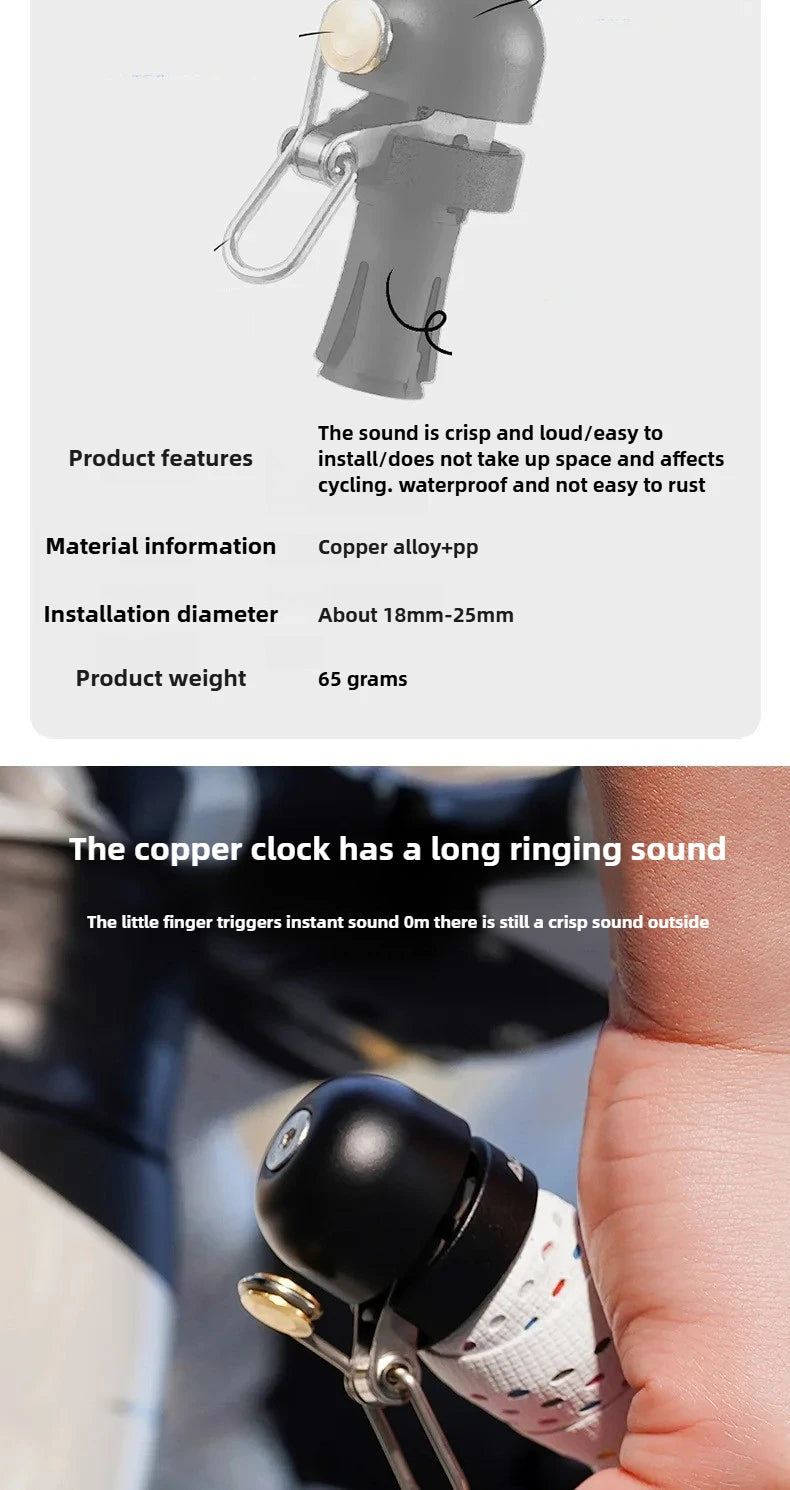 Bicycle Handle Bell Aluminum Alloy 110dB Loud Campanilla Bicicleta MTB Road Bike Safety Mini Bike Horn Cycling Accessories