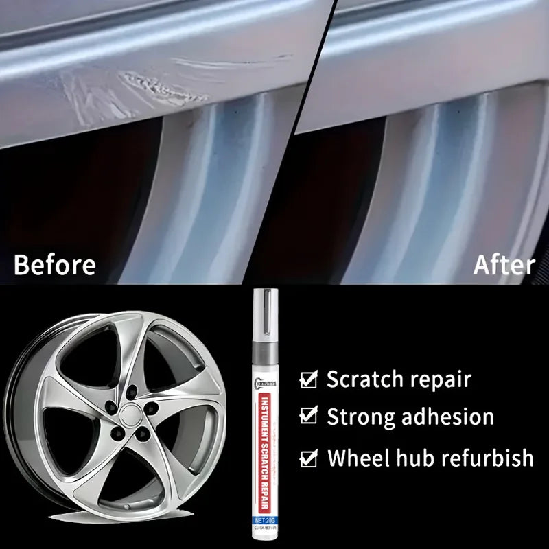 Repair Paint Pen Metal Touch Up for Wheel Rim Door Handle and Car Chrome Scratch Restoration