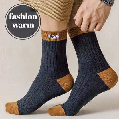 5 Pairs Men's Trendy Color Block Crew Socks, Breathable Comfy Casual Unisex Socks For Men's Outdoor Wearing All Seasons Wearing