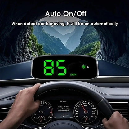 Solar HUD Head-up Display HD LED Car Speedometer Solar+Type-C Dual Charging Overspeed Alarm Safe Driving Universal Accessories