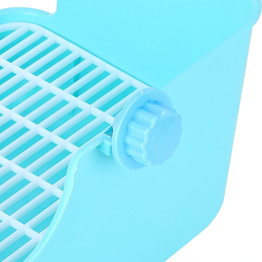Square Shape Pet Toilet Plastic Easy to Install Small Animal Toilet for Rabbit Chinchilla Guinea Pig Cage Use