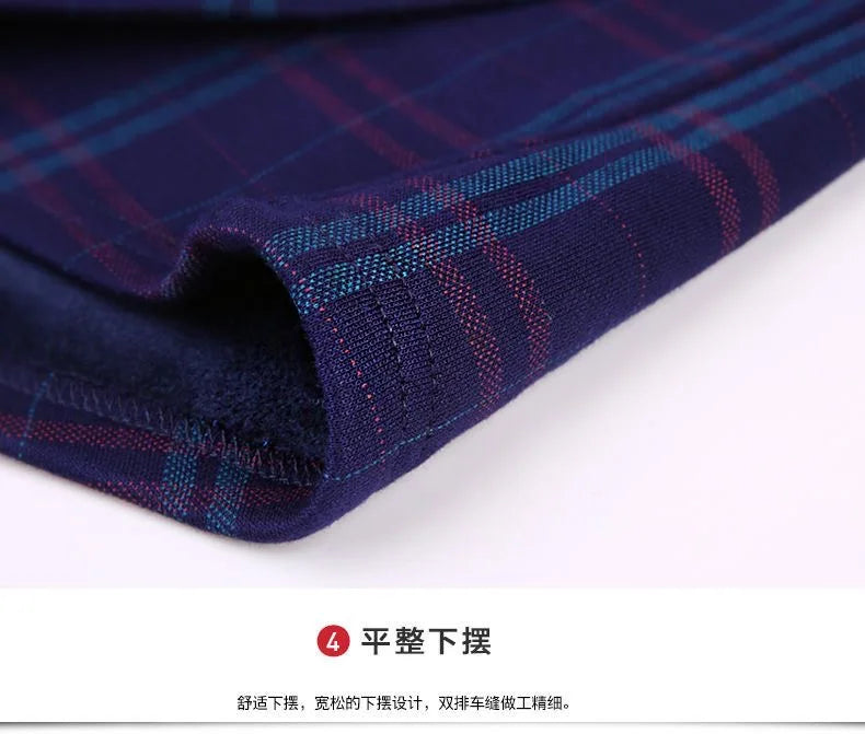 2025Men's Casual Warm Shirts Autumn Winter Long Sleeve Plaid Shirt Thick Warm Tops Men High Quality Soft Large Size Shirt Camisa