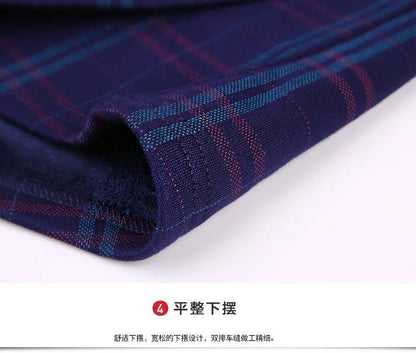 2025Men's Casual Warm Shirts Autumn Winter Long Sleeve Plaid Shirt Thick Warm Tops Men High Quality Soft Large Size Shirt Camisa