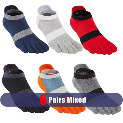 Large Plus Size Toe Socks Sport Mans Mesh Breathable Compression Sweat-Absorbing Fitness Elastic Five Finger Ankle Socks Student