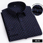 Men's Long Sleeve Shirt High-quality Fashion Casual Print Plaid Stripe Single Pocket Fit Business Formal Office Four Season Top
