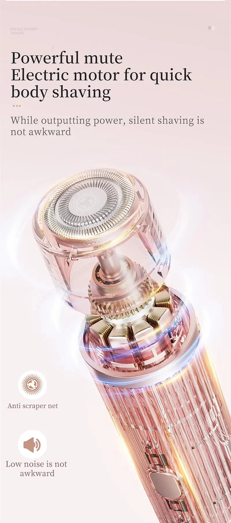 Electric Razor for Women Bikini Underarm Lady Facial Razor Waterproof Double Head Hair Removal Epilator Electric Female Trimmer