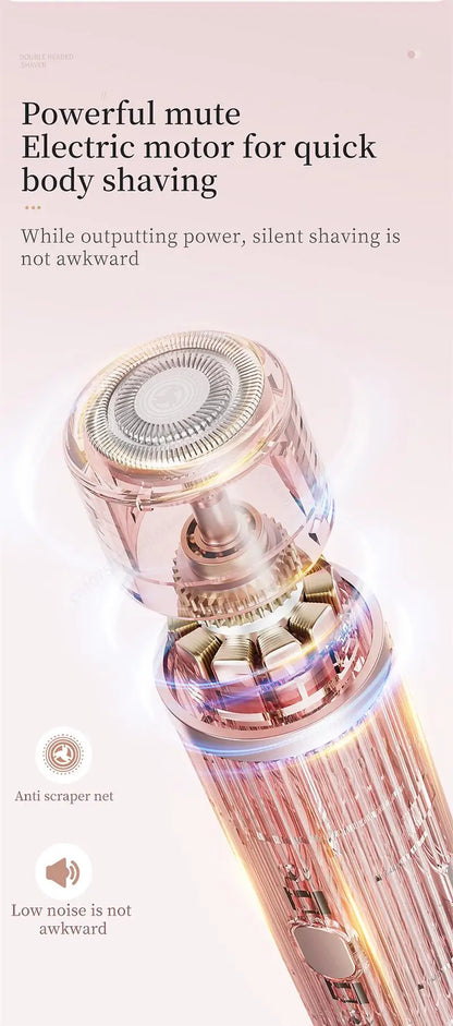 Electric Razor for Women Bikini Underarm Lady Facial Razor Waterproof Double Head Hair Removal Epilator Electric Female Trimmer