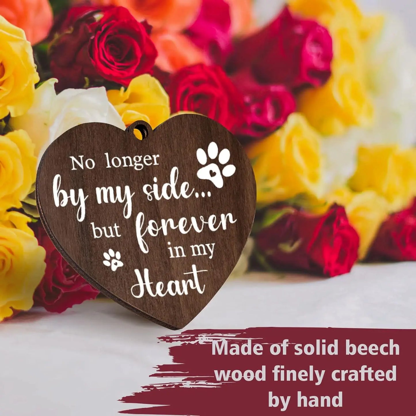 Rotatable 4x6 Photo Wooden Frame Pet Memorial Dog Cat Gift Customizable Picture Frame