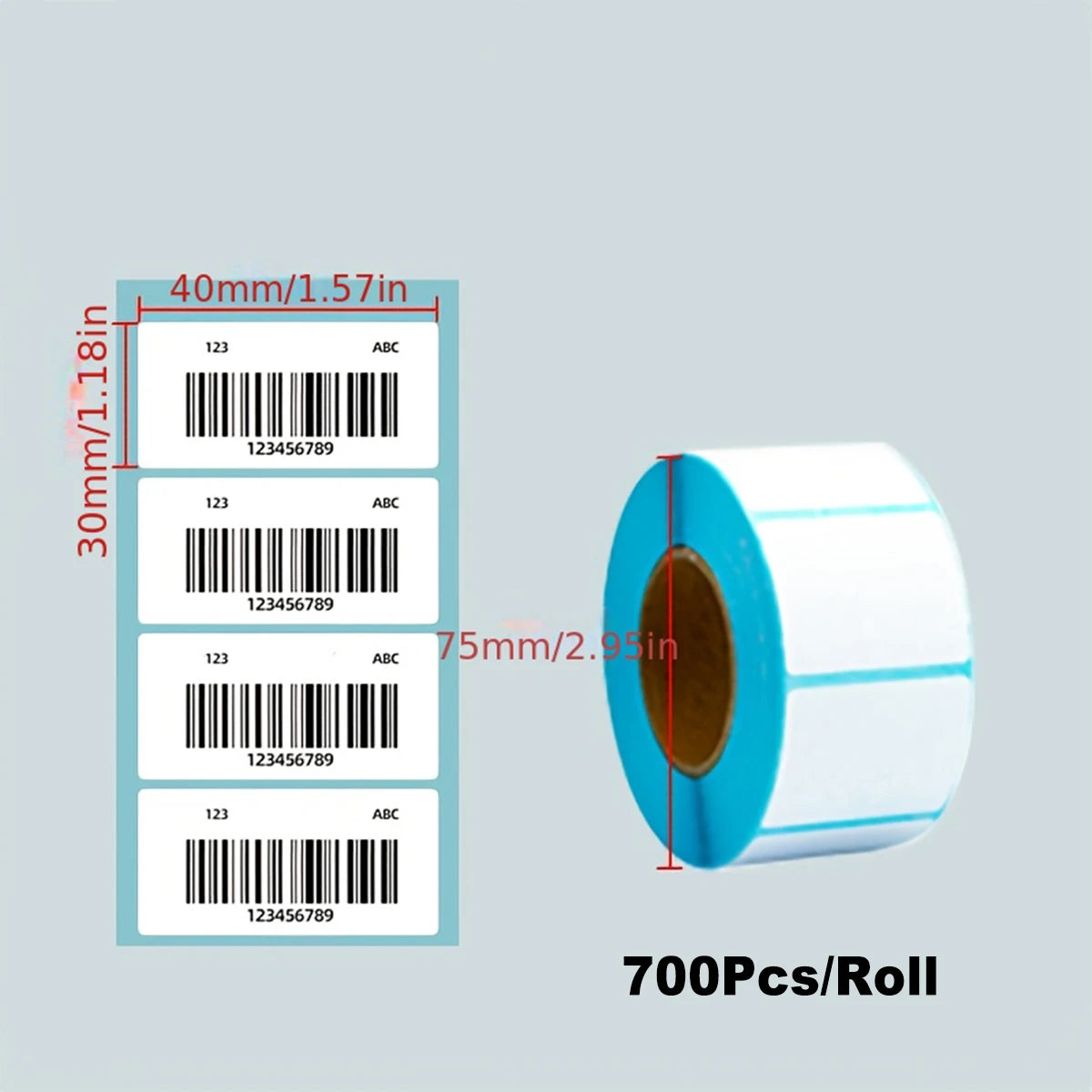 Thermal Paper Label for Warehouse & Logistics - High-Quality Adhesive Labels with Pre-Drilled Holes, Durable Blue，70*40mm