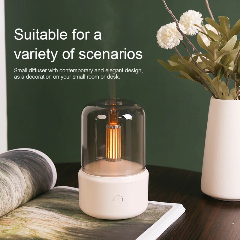 KINSCOTER Mini Aromatherapy Diffuser USB Air Humidifier Essential Oil Night Light Cold Mist Maker Sprayer for Home Bedroom