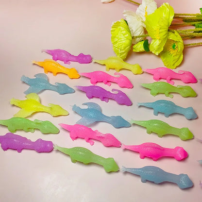 5-20Pcs Colorful Finger Catapult Noctilucent Dinosaur Games Birthday Shower Favor Giveaway Christmas Carnival Party Gift