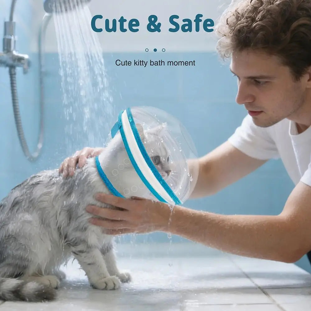 Protective Biting Prevention Cat Muzzle Breathable Transparent Cat Helmet Adjustable Pet Hood Pet Supplies