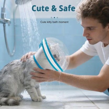 Protective Biting Prevention Cat Muzzle Breathable Transparent Cat Helmet Adjustable Pet Hood Pet Supplies