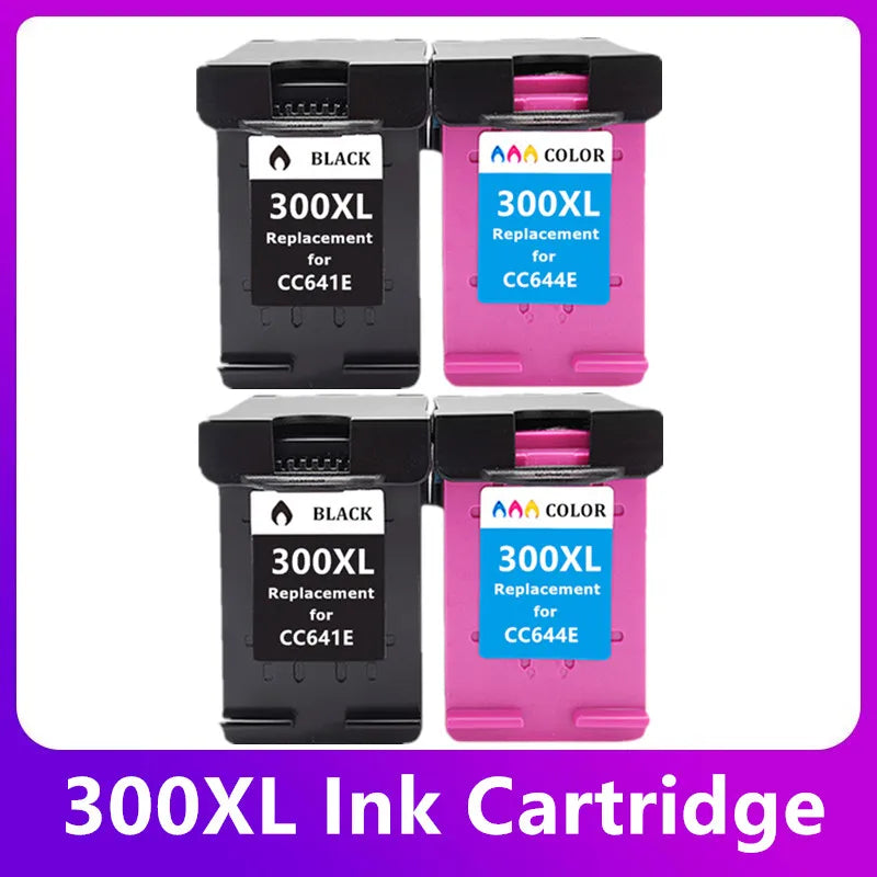 Replacement 300XL Ink Cartridges for HP 300 for HP300 XL Deskjet F4280 F4580 D2560 D2660 D5560 Envy 100 110 120 Photosmart C4680