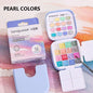 16 Colors Mini Portable Solid Watercolor Paint Set with Brush & Palette Travel Sketching Painting Box for Art Drawing Sketching