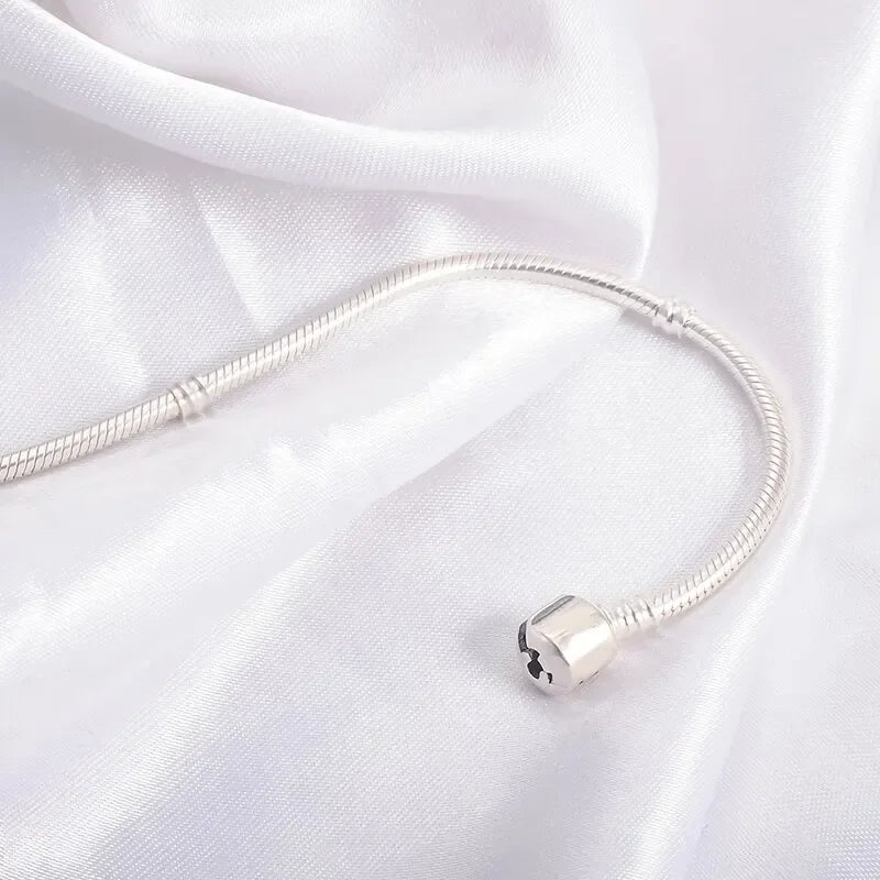 Handmade Original Fine Jewelry 925 Silver Charm Bracelet Soft Smooth Snake Bone Bracelets for Women