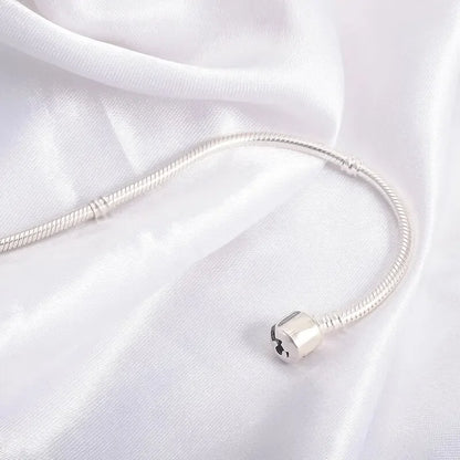 Handmade Original Fine Jewelry 925 Silver Charm Bracelet Soft Smooth Snake Bone Bracelets for Women