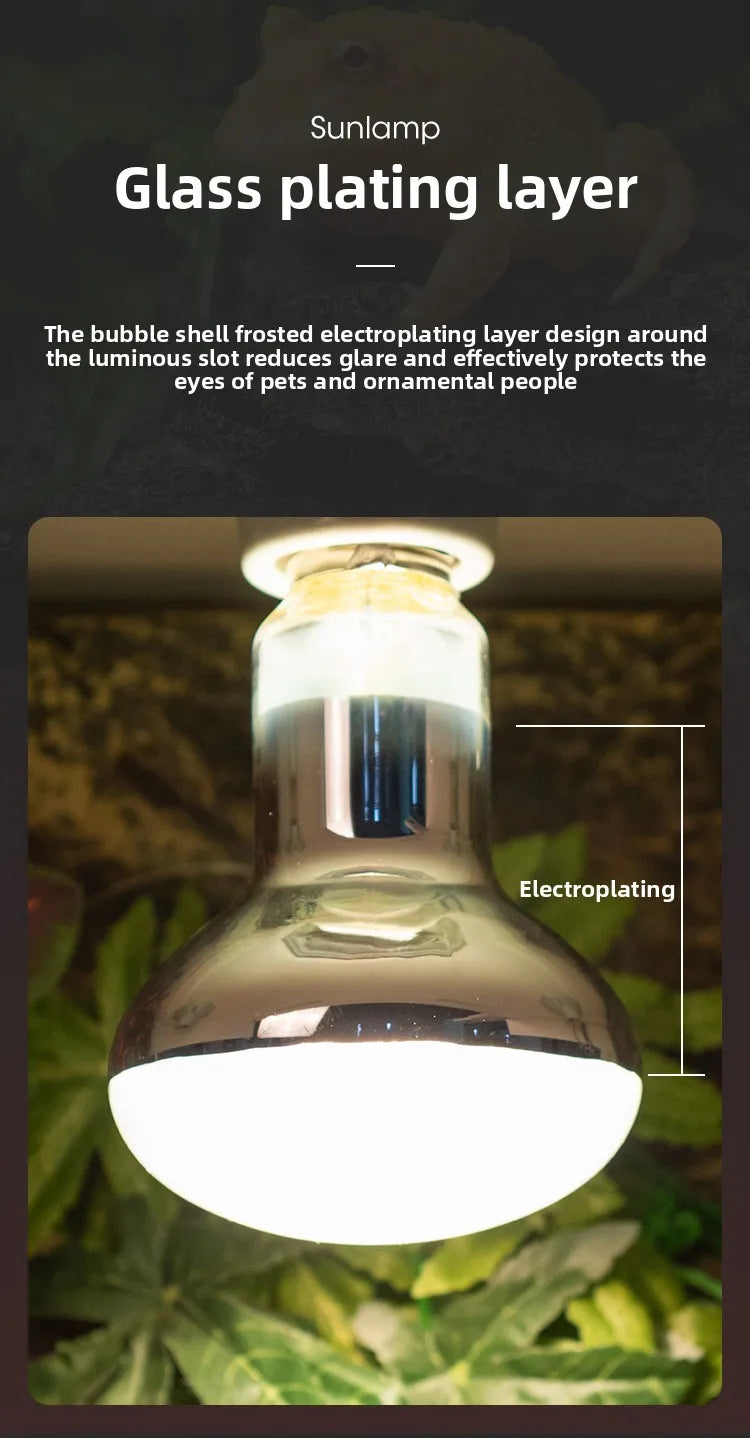 SuperRep Full Spectrum Reptile Sun Lamp - UVA/UVB Heat & Light for Tortoises & Bearded Dragons - Calcium Synthesis Basking Bulb