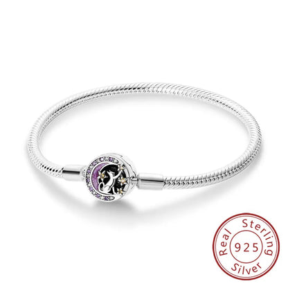 Bracelet Original 925 Sterling Silver Charm Bracelet 17-20CM Love Heart Pave Zirconia Bracelet for Women DIY Charm Jewelry Gifts
