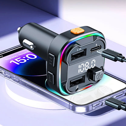 FM12B 1.44 Inch LCD Bluetooth Car MP3 Player Handsfree Wireless FM Transmitter Radio Adapter USB Car Charger Remote Control