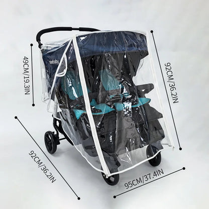 Twin Stroller Rain Cover Windshield Double Front Stroller Universal Rainproof Warm Cover Cart Raincoat Baby Stroller Accessories