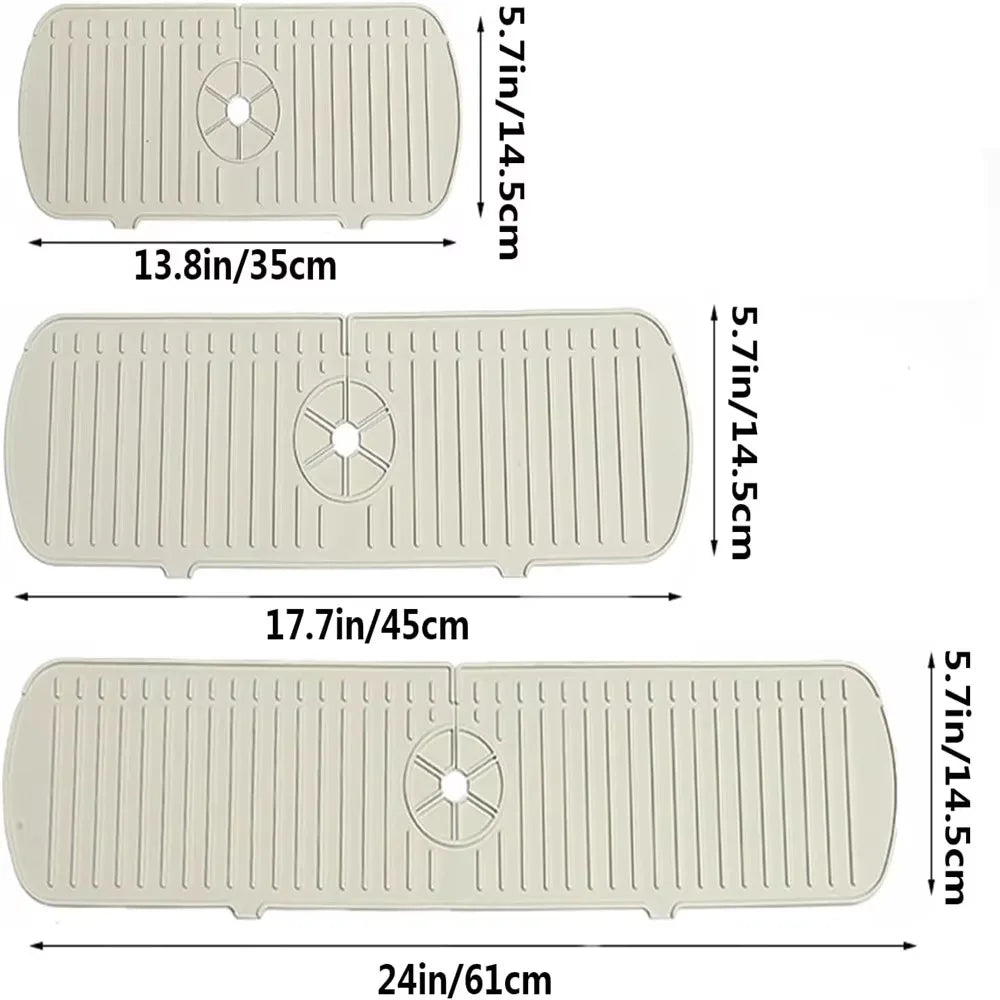 Silicone Tap Mat,Sink Splash Guard,Kitchen Tap Silicone Drain Mat, Silicone Tap Handle Drip Catcher Tray, Tap Mat for Kitchen