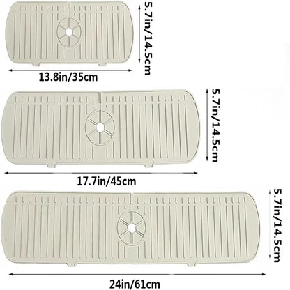 Silicone Tap Mat,Sink Splash Guard,Kitchen Tap Silicone Drain Mat, Silicone Tap Handle Drip Catcher Tray, Tap Mat for Kitchen