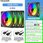 TEUCER Prism4 Pro ARGB Fan 120mm PC Case Fan Kit 4pin PWM CPU Cooling Fans 3pin 5v RGB 12cm Gaming Computer Fan