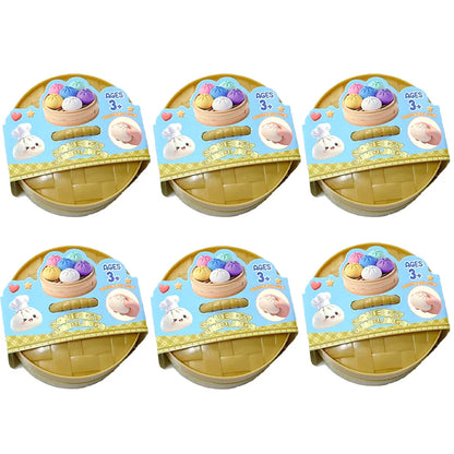 Colorful 6 Styles Glitter Dumpling Glitter Dumpling Squishy with Box Dumplings Sensory Squeeze Toy for Stress Relief Toys