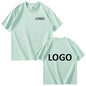 European Size 100% Pure Cotton Custom Men's T-Shirt Front and Back Logo Text Photos, Summer Breathable Short Sleeved Top2025