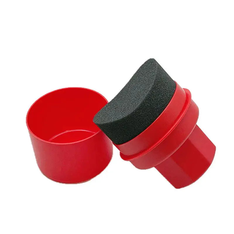 Flat Mouth Curved Regular Handheld Sponge Brush With Cover Car Tire Polishing And Waxing Sponge Portable Tire Cleaning Tools
